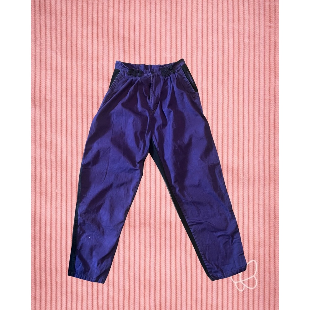 Vintage Code Zero Purple Black Pleated Parachute Pants Women's Size M MC‎ Hammer